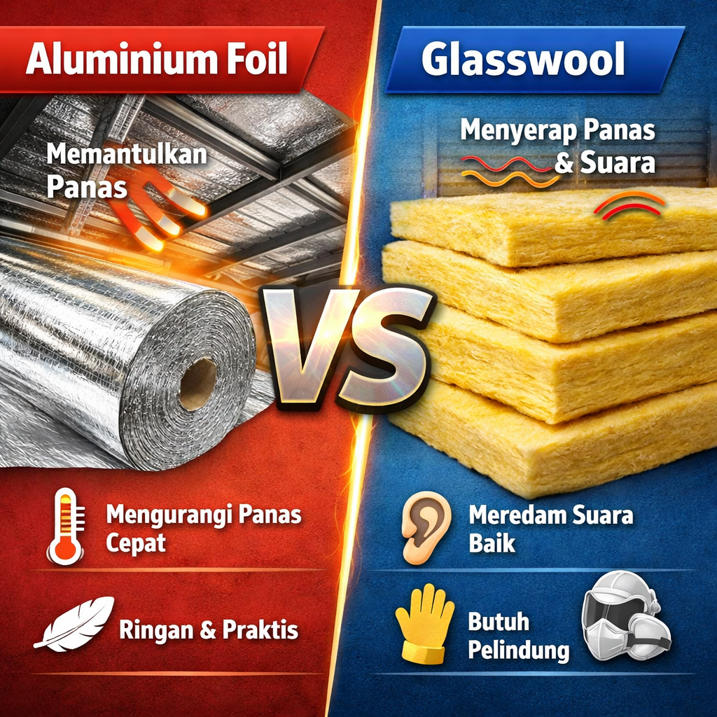 aluminium foil vs glasswool